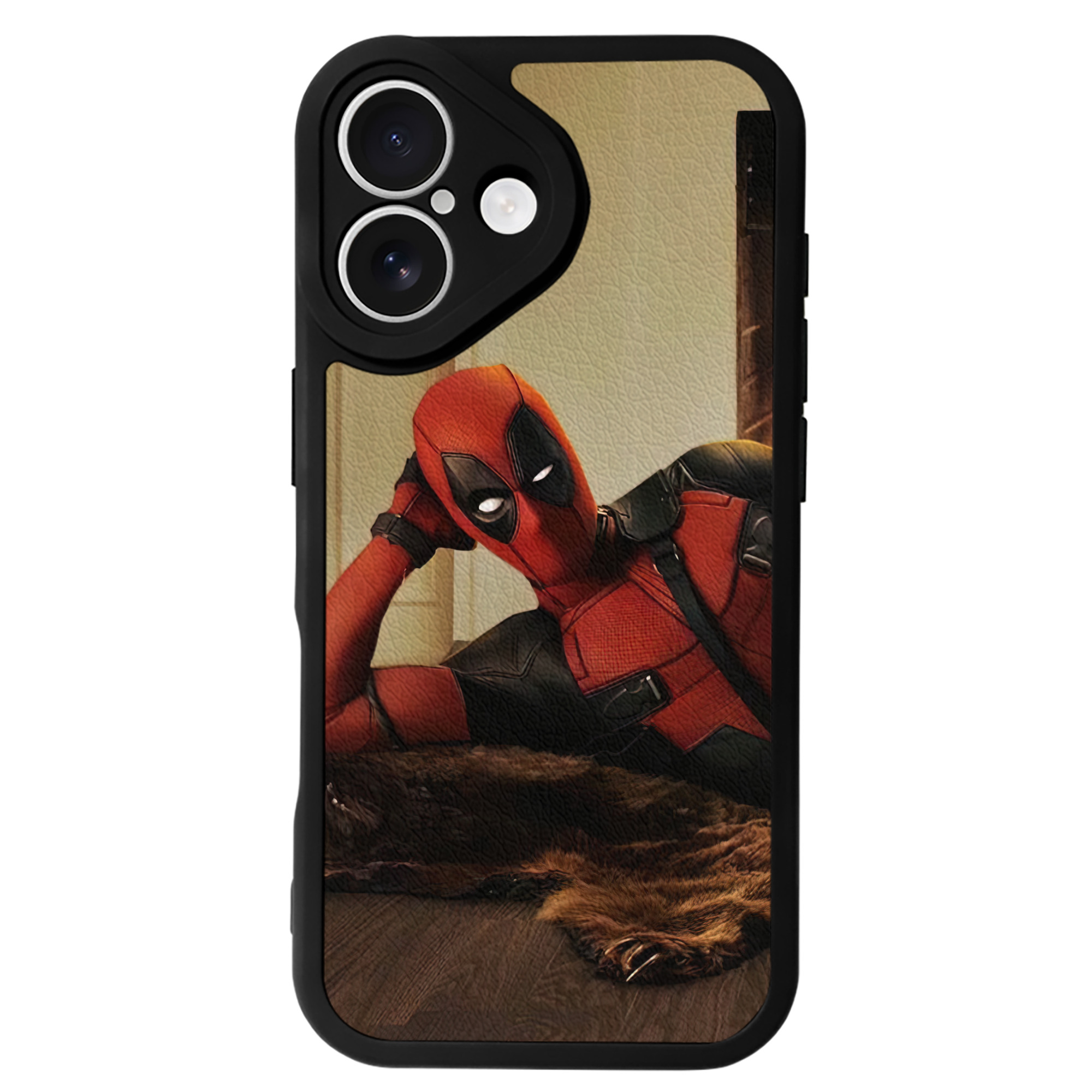 （画像用） Deadpool デッドプール 【iPhone 16シリーズ対応】シリコンスマホケース（レザー調） 材質：シリコン